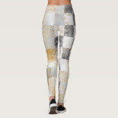 Luxury,Gold Pixels and Chessboard Leggings レギンス (裏面)