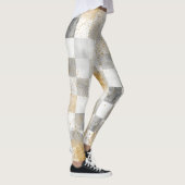 Luxury,Gold Pixels and Chessboard Leggings レギンス (右)