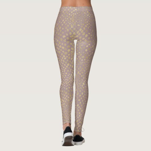 Luxury Gold pixels and Rose Gold Leggings レギンス (裏面)