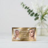 Luxury Gold Professional Hair Stylist Salon Photos 名刺 (スタンド正面)