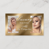 Luxury Gold Professional Hair Stylist Salon Photos 名刺 (正面)