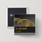 Luxury Gold Professional Medical DNA Strand 缶バッジ (正面&裏面)