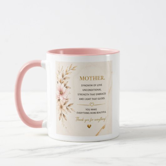 Luxury Gold Quote Coffee Mug for Mom マグカップ (左)