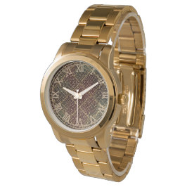 Luxury Gold Red Green Color Pattern  腕時計