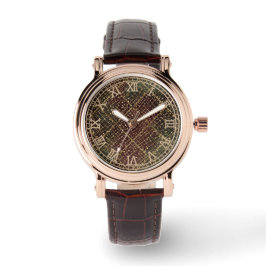 Luxury Gold Red Green Color Pattern  腕時計