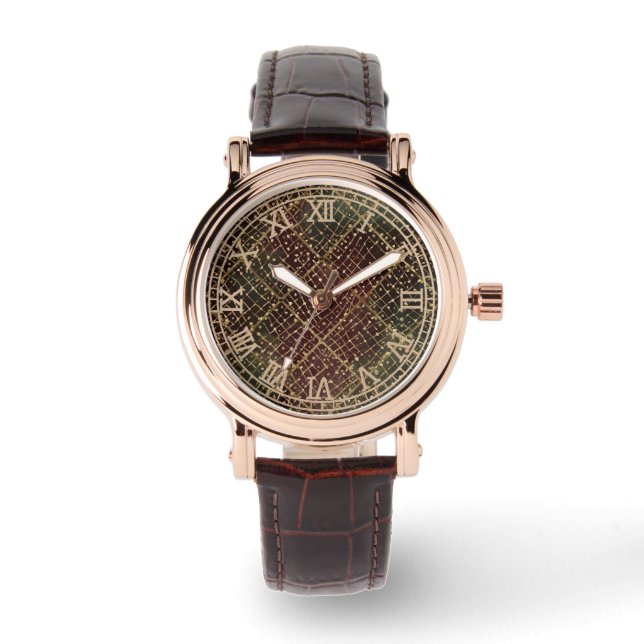 Luxury Gold Red Green Color Pattern  腕時計 (正面)