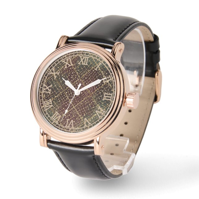 Luxury Gold Red Green Color Pattern  腕時計 (傾斜)