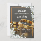 Luxury Gold Rings Wedding Invitation 招待状 (正面)