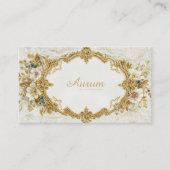 Luxury Gold Rococo Frame White Floral Victorian 名刺 (正面)