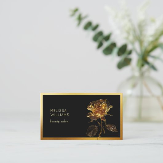 Luxury Gold Rose Flower 名刺 (スタンド正面)