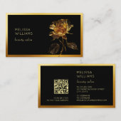 Luxury Gold Rose Flower 名刺 (正面/裏面)