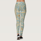 Luxury Gold Roses and Soft Blue Leggings レギンス (裏面)