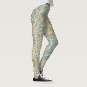 Luxury Gold Roses and Soft Blue Leggings レギンス (右)