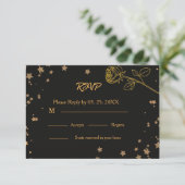 Luxury Gold RSVP Wedding Card (スタンド正面)