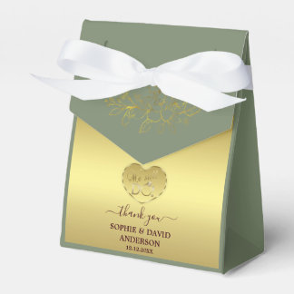 Luxury Gold Sage Green Wedding Anniversary  フェイバーボックス