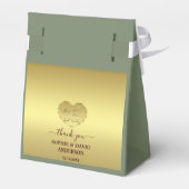 Luxury Gold Sage Green Wedding Anniversary  フェイバーボックス (裏面サイド)