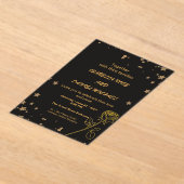 Luxury Gold Save the Date Wedding Card アクリル招待状 (レイダウン)