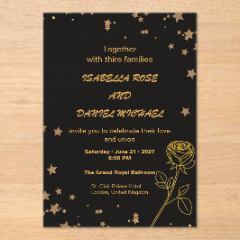 Luxury Gold Save the Date Wedding Card アクリル招待状