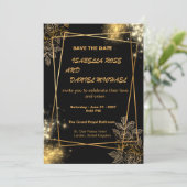 Luxury Gold Save the Date Wedding Card セーブザデート (スタンド正面)