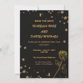 Luxury Gold Save the Date Wedding Card セーブザデート