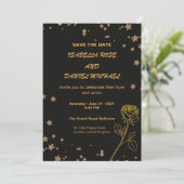 Luxury Gold Save the Date Wedding Card セーブザデート (スタンド正面)