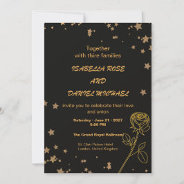 Luxury Gold Save the Date Wedding Card 招待状