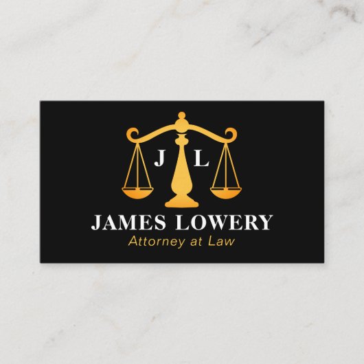 Luxury Gold Scales of Justice Attorney 名刺 (正面)