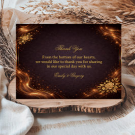 Luxury Gold Sparkle Wave サンキューカード