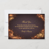 Luxury Gold Sparkle Wave サンキューカード (正面)