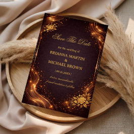 Luxury Gold Sparkle Wave セーブザデート