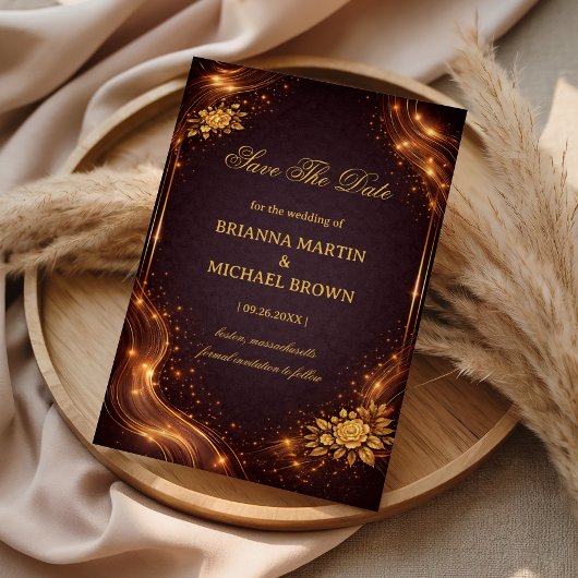 Luxury Gold Sparkle Wave セーブザデート