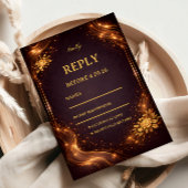 Luxury Gold Sparkle Wave 出欠カード