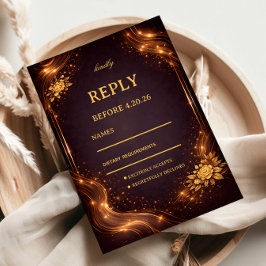 Luxury Gold Sparkle Wave 出欠カード