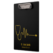 Luxury Gold Stethoscope ECG Wave EKG Line Medical  クリップボード (左)