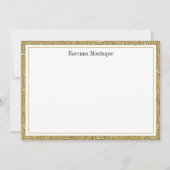Luxury Gold Texture Border Black Name Script ノートカード (正面)