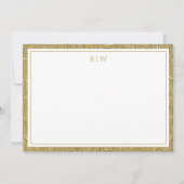 Luxury Gold Texture Border Simple Initial Script ノートカード (正面)