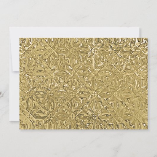 Luxury Gold Texture Two Border Three Monogram ノートカード (裏面)
