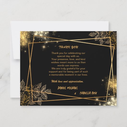 Luxury Gold THANK YOU Wedding Card (正面)