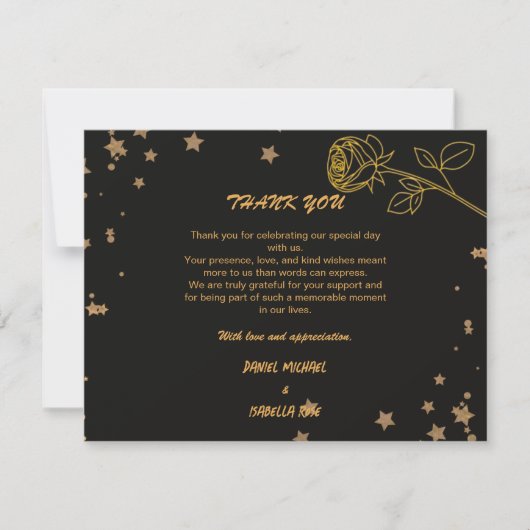 Luxury Gold THANK YOU Wedding Card (正面)