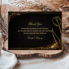 Luxury Gold Tulip Sparkle サンキューカード