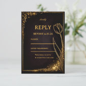 Luxury Gold Tulip Sparkle 出欠カード (スタンド正面)