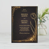 Luxury Gold Tulip Sparkle 招待状 (スタンド正面)