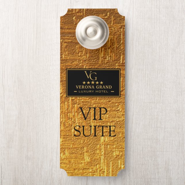 Luxury Gold VIP Suite Door Hanger Hotel  ドアノブサイン (ノブ)