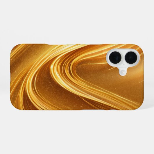 Luxury Gold Wave Phone Case iPhone 16ケース (裏面横)