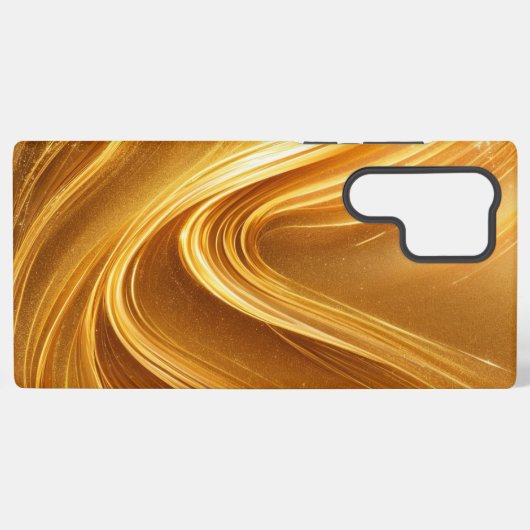 Luxury Gold Wave Phone Case Samsung Galaxyケース (裏面横)