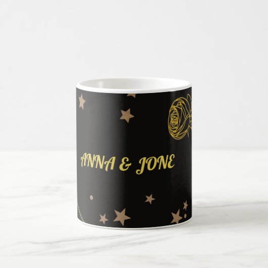 Luxury Gold  Wedding Card コーヒーマグカップ (中央)