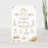 Luxury Gold Wedding Invitation Elegant Romantic  カード (裏面)