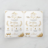 Luxury Gold Wedding Invitation Elegant Romantic  カード (内部)