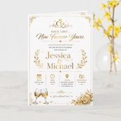 Luxury Gold Wedding Invitation Elegant Romantic  カード (黄色い花)