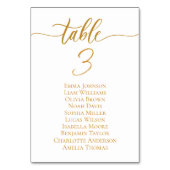 Luxury Gold Wedding Table Cards Seating Plan テーブルナンバー (裏面)
